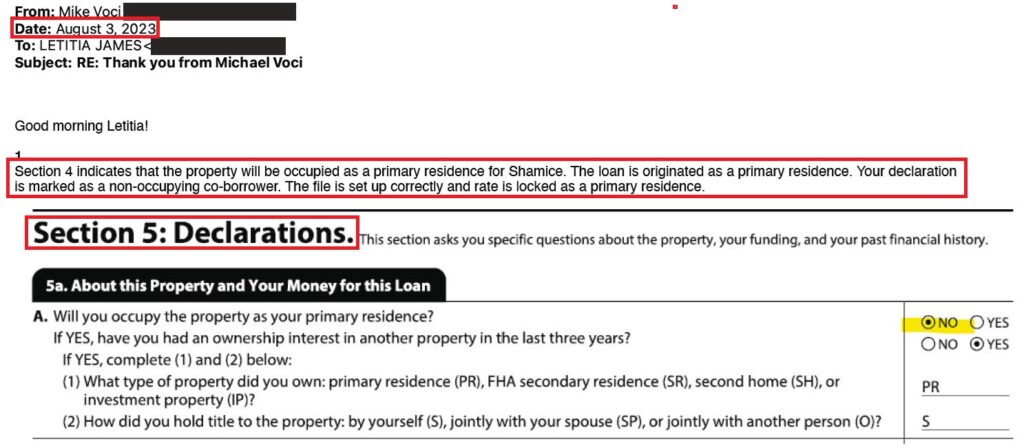 2023-08-03 Michael Voci Email to Letitia James