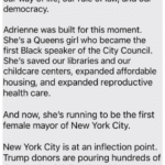 2025-04-23 Text Message of Letitia James Fund Raising for Adrienne Adams
